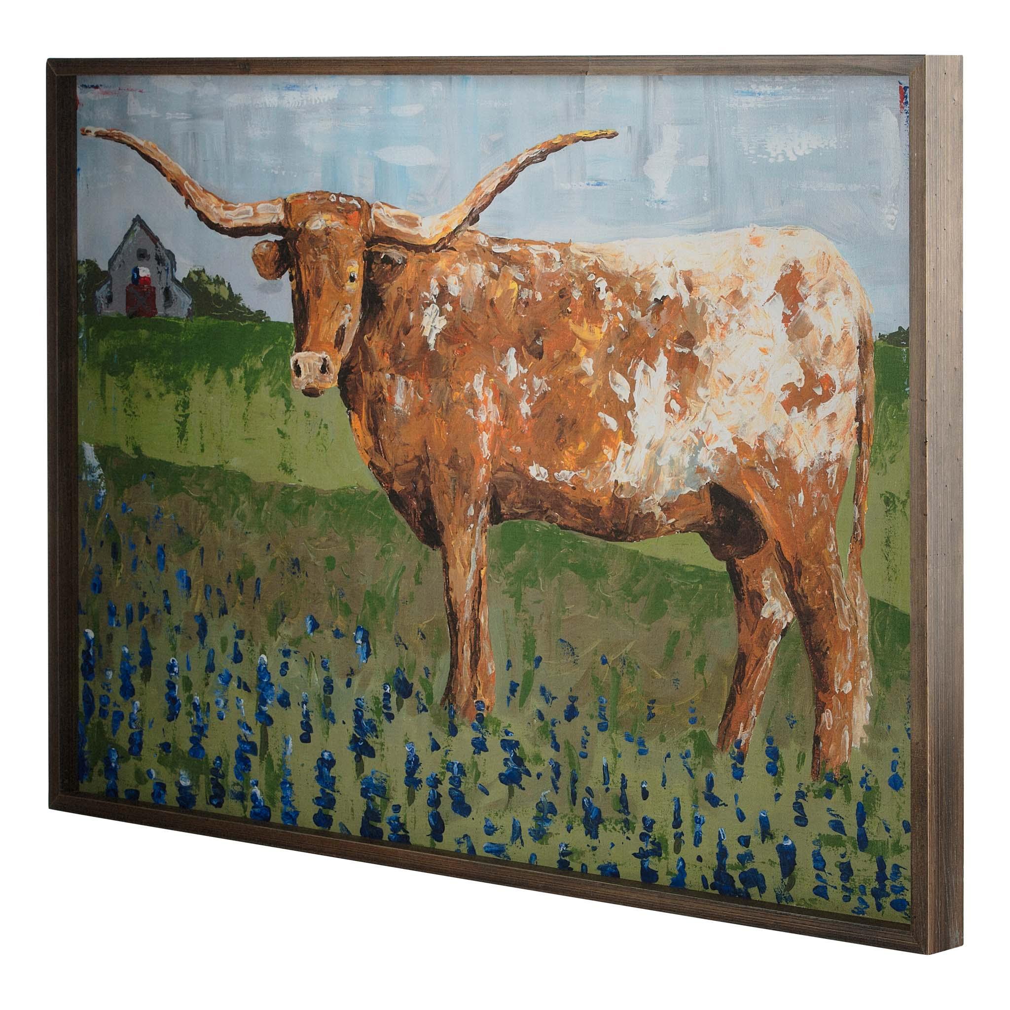 Texas Longhorn Framed Canvas