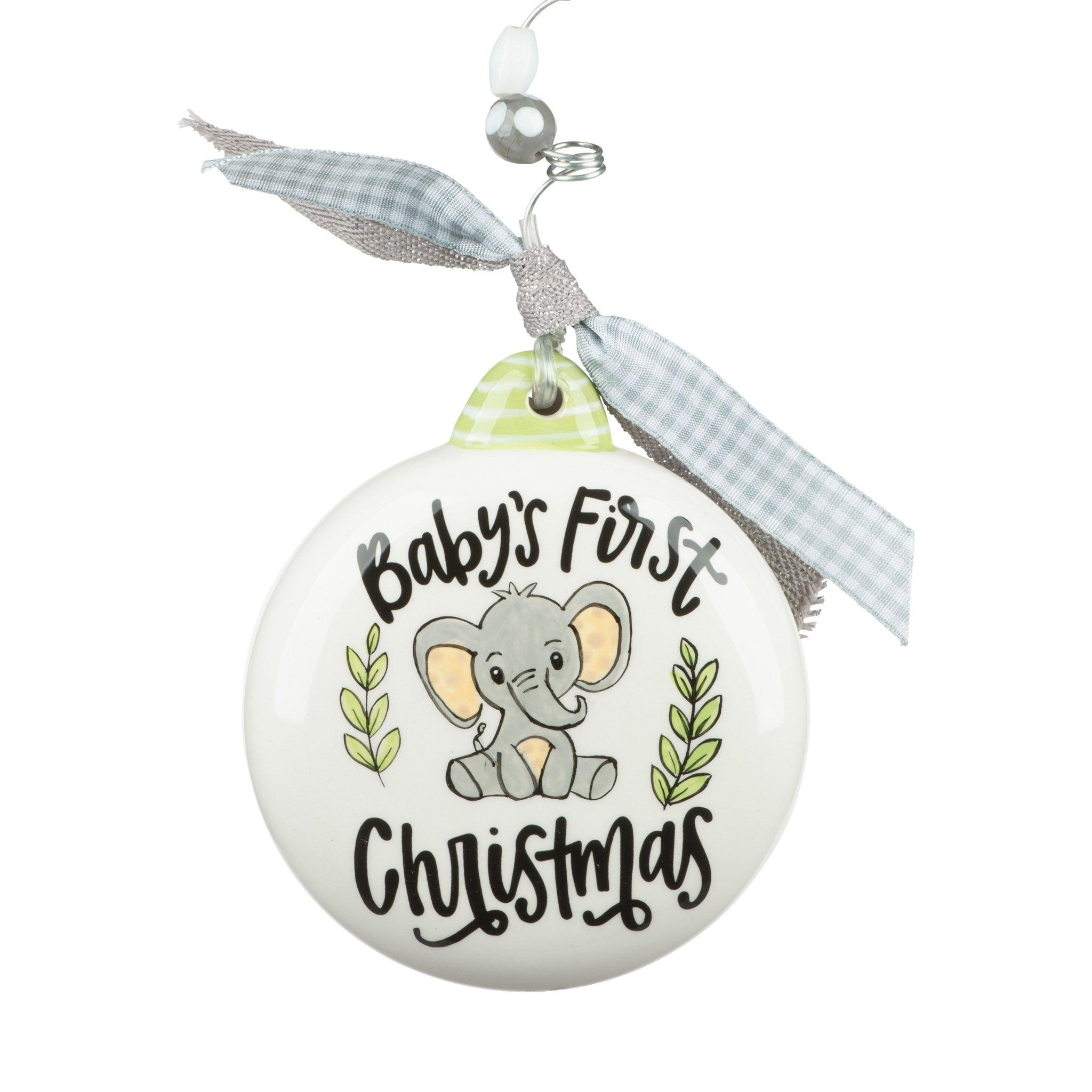 baby elephant christmas ornament