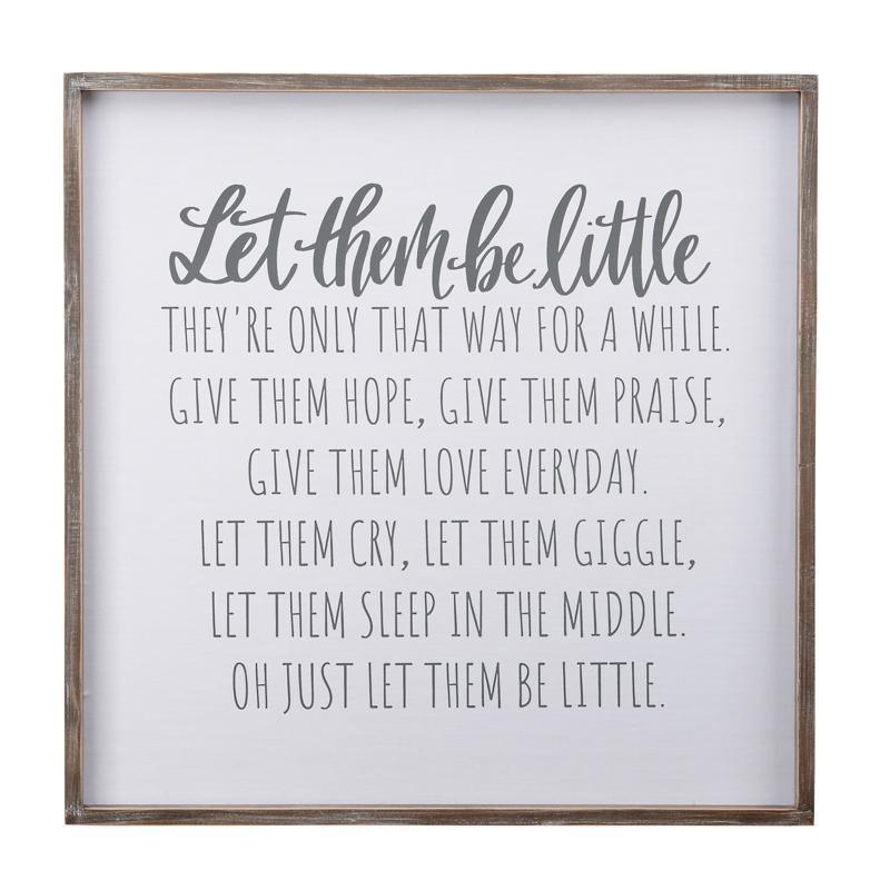 Let Them Be Little Framed Fabric Board