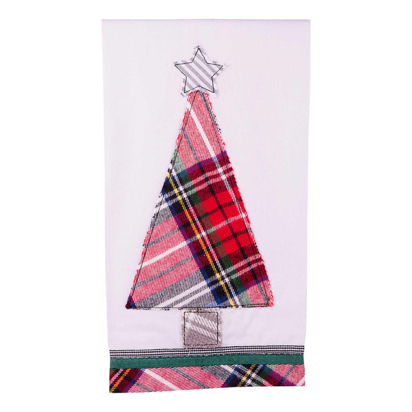 BALSAM & FIR KITCHEN TEA TOWELS (3 ) MERRY CHRISTMAS BLACK CHECK GOLD TREE  NWT