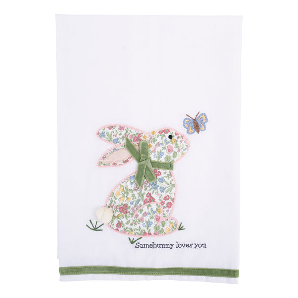 Happy Easter Tea Towel with Bunny — Carolee's