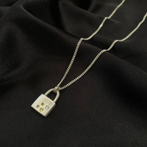 Northskull Two-Tone Padlock Necklace