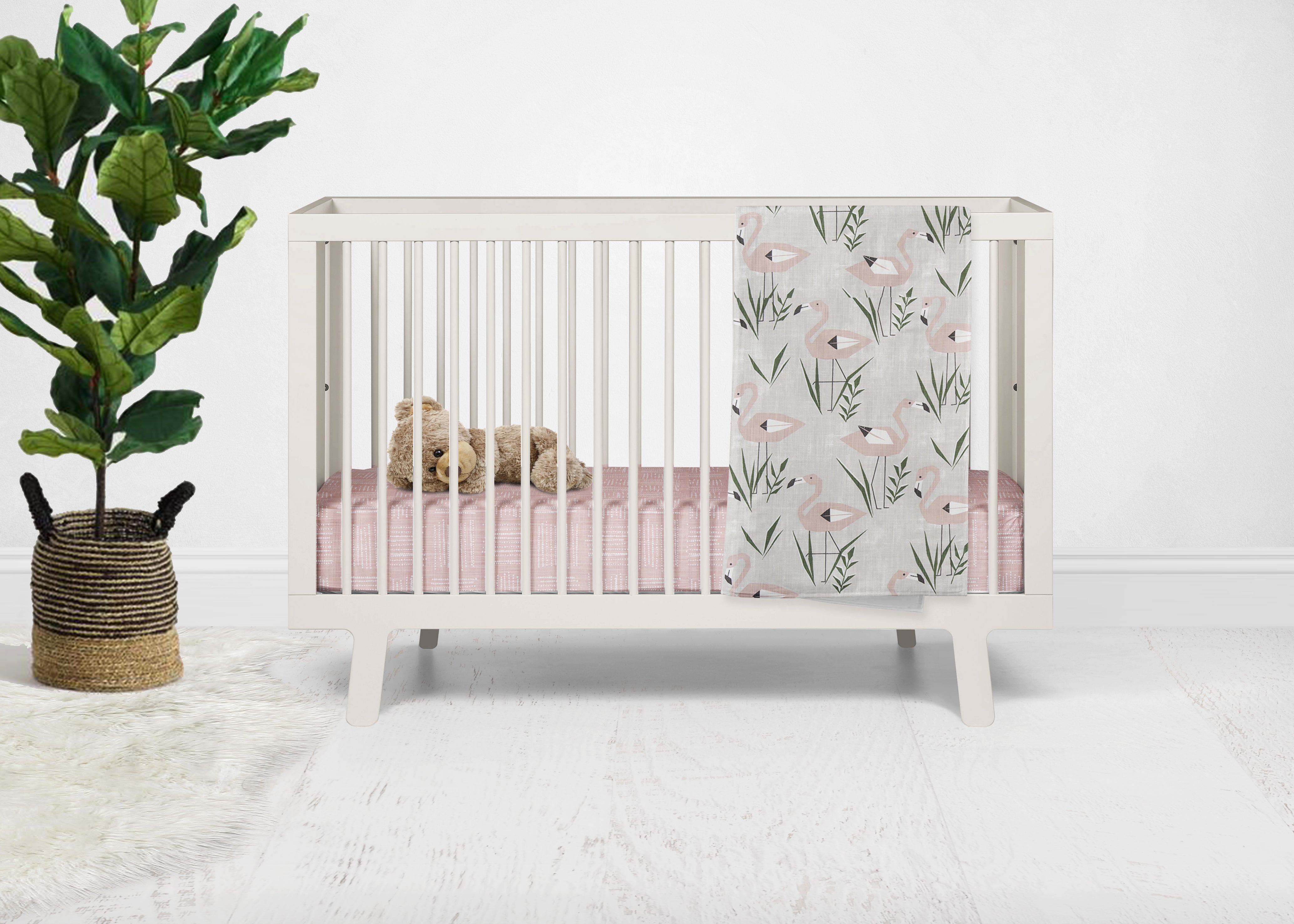 flamingo crib bedding