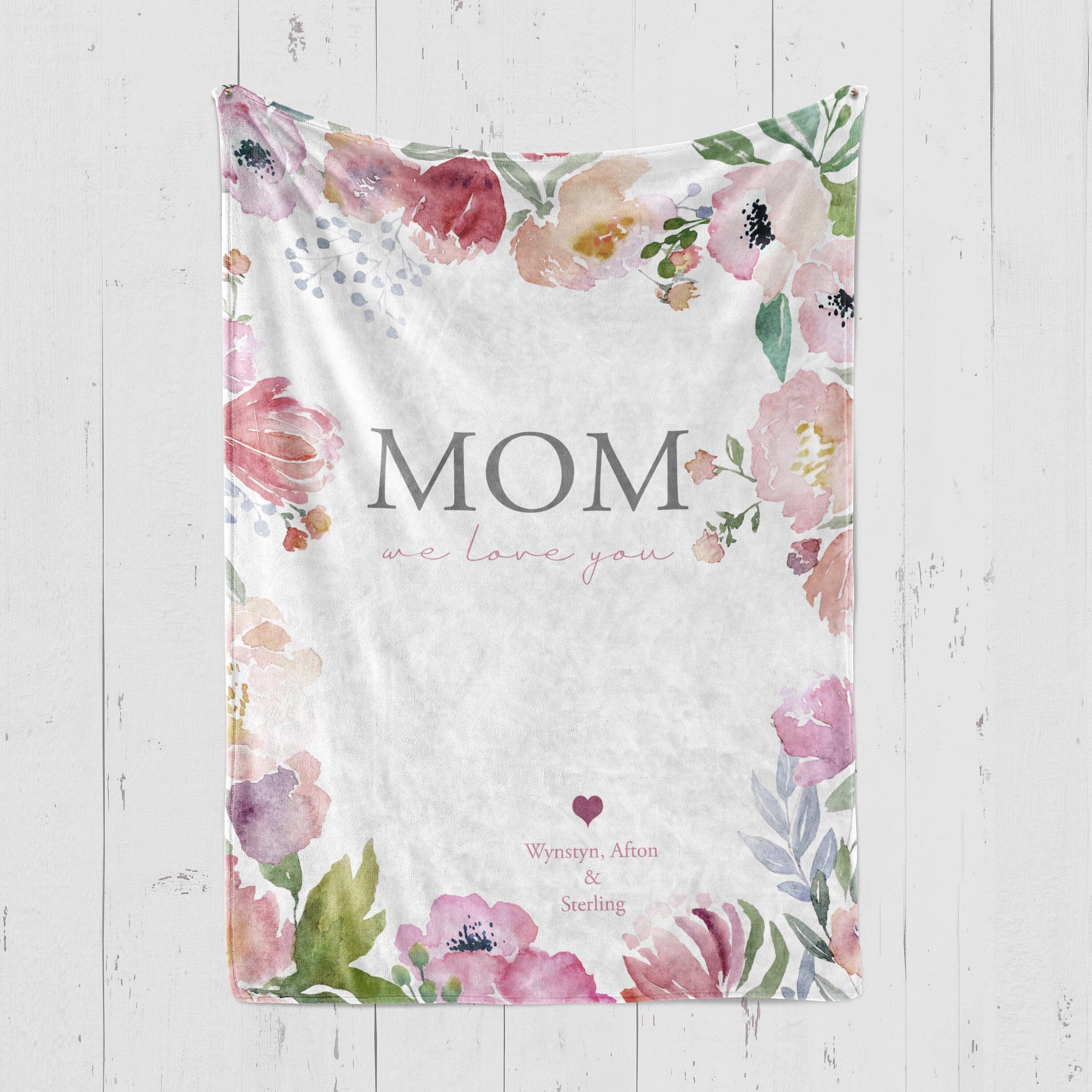 Mom Established Personalized Blankets - Burlap Design with Custom Names