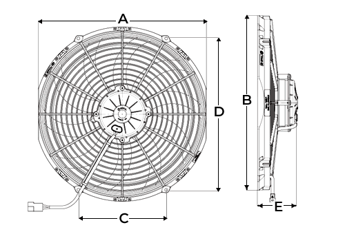 Spal Skew Blade 16" Thermo Fan