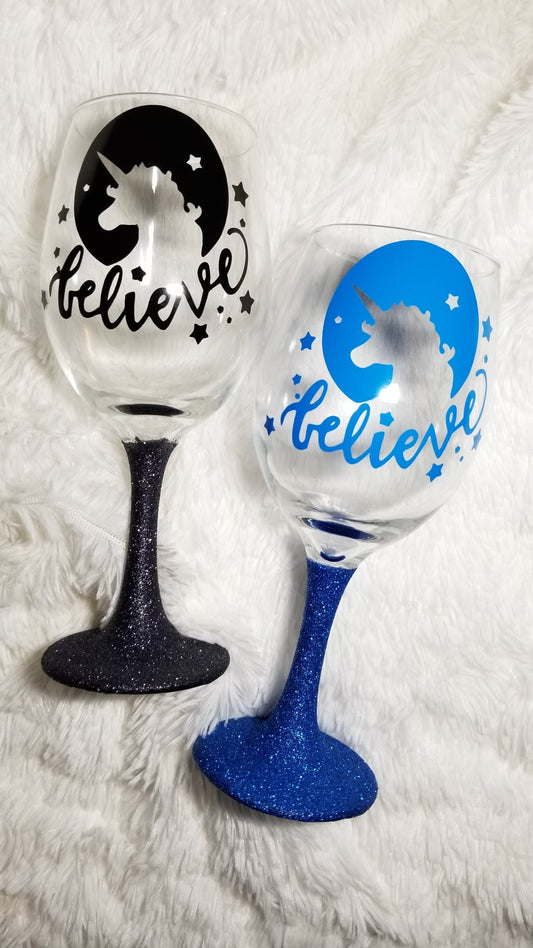 Personalised Disney Princess Belle Wine Glass! Handmade Gift FREE Name  Engraved!