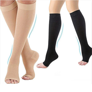 Compression Socks, 15-20 mmHg Compression, Available In 3 Sizes, Zipper Design, Breathable Nylon & Spandex Material - BlackEveryFriday