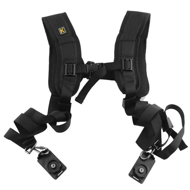 Double Camera Strap for DSLR, SLR, and Video Cameras, Comfortable Ballistic Nylon, Adjustable, Anti-Slip, Durable, Fits Canon, Nikon, Sony