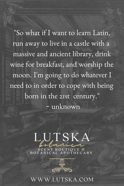 So that if I want to learn Latin, run away to live in a castle with a massive and ancient library, drink wine for breakfast, and worship the moon. I'm going to do whatever I need to in order to cope with being born in the 21st  century. 