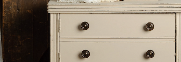 cathedral taupe cream colour furniture paint by fusion mineral paints on a chest of drawers