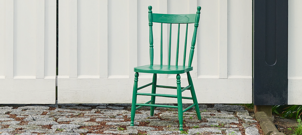 park bench dark green by fusion paint, hand painted green chair