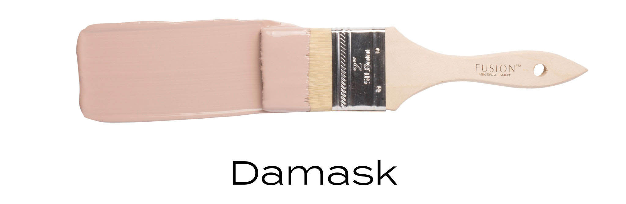 Damask pink toned furniture paint by fusion mineral paint on paint brush