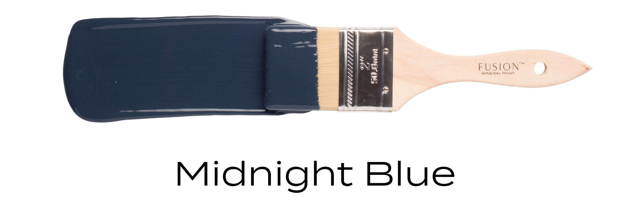 Midnight Blue dark blue fusion mineral paint colour example on paint brush