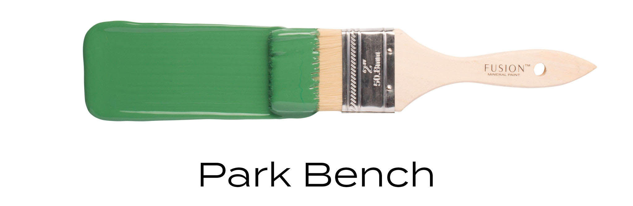 Park bench colour fusion mineral paint on paint brush