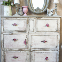 illustration of shabby chic painted chest of drawers cabinet furniture