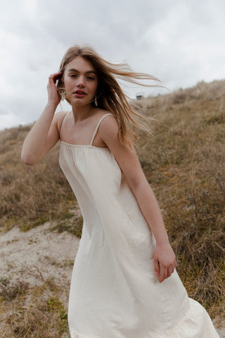 Leonie slip dress off white - thegreenlabels