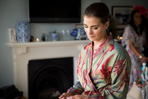 Shibumi Reversible Cashmere Dressing Gown in Opaline