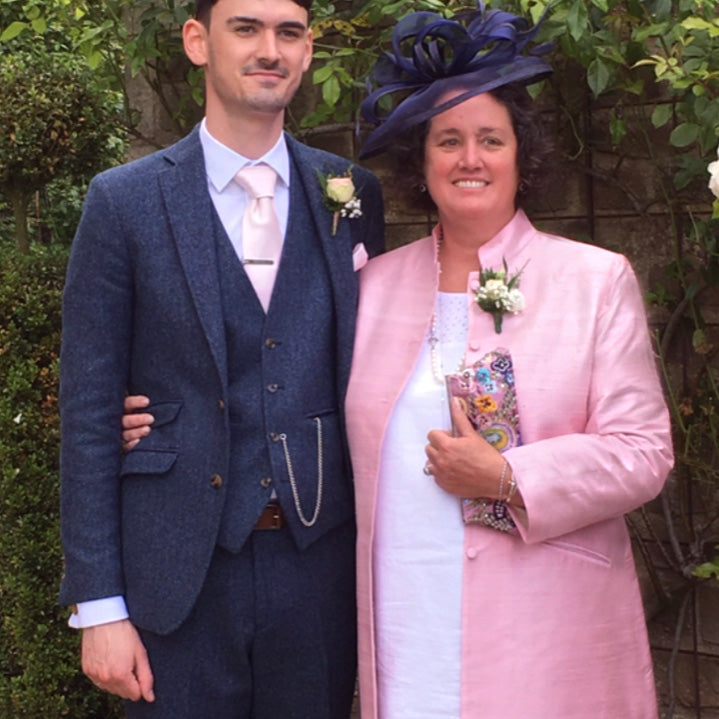 Pale Pink Raw Silk Nehru Coat Mother of the Bride