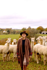 womens brown red alpaca knit coat cardigan