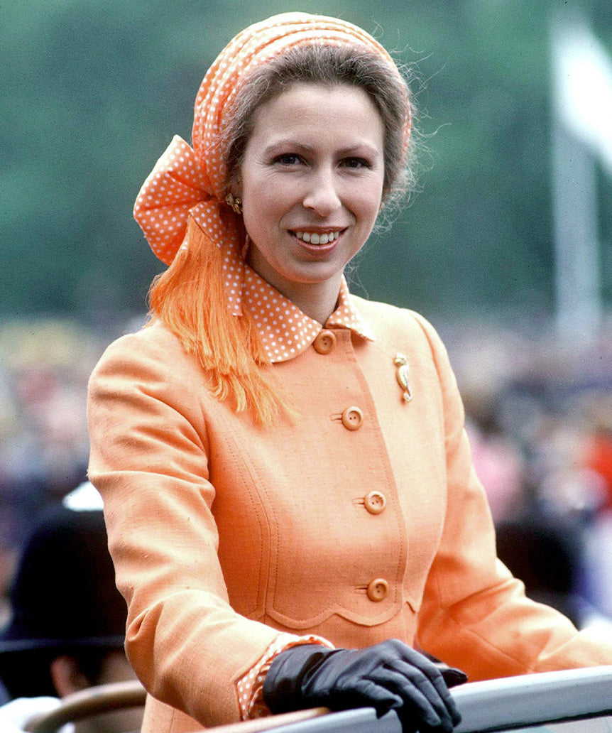 Young princess anne wearing peach outfit