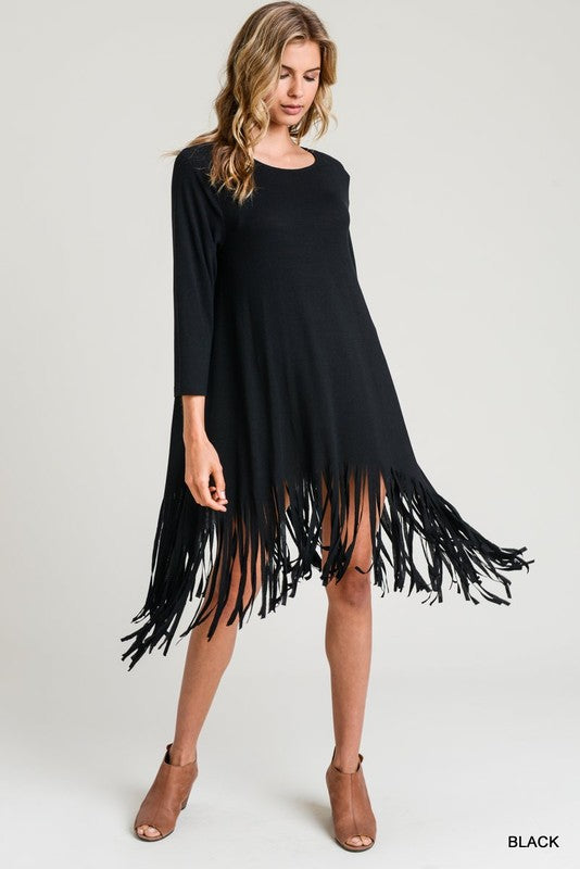 fringe dress sleeves