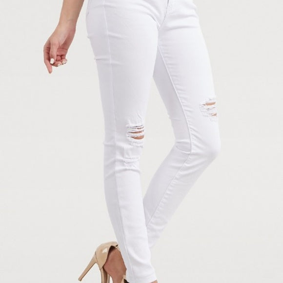 plus size white distressed jeans