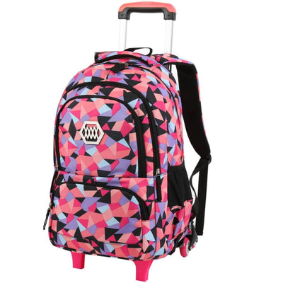 women rolling backpacks