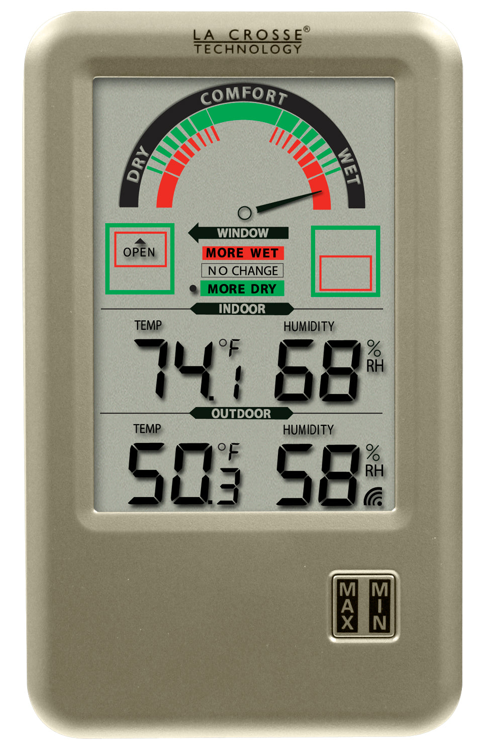 La Crosse Technology WT-137U Digital Thermometer/Hygrometer with Comfort  Meter