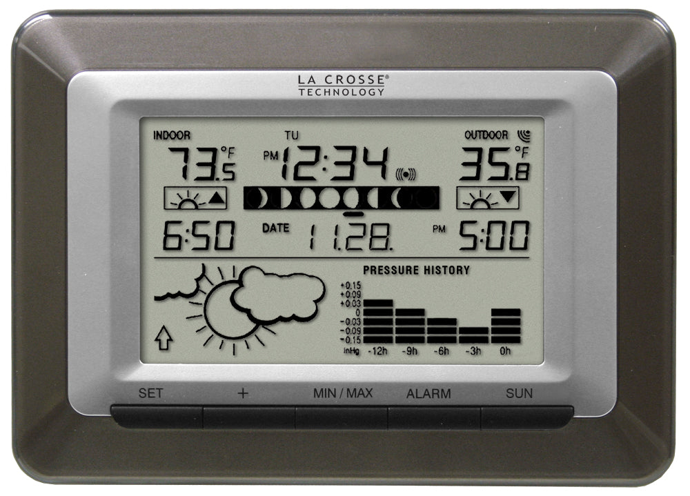 204-111 La Crosse 4 Indoor/Outdoor Small Tube Window Thermometer - White