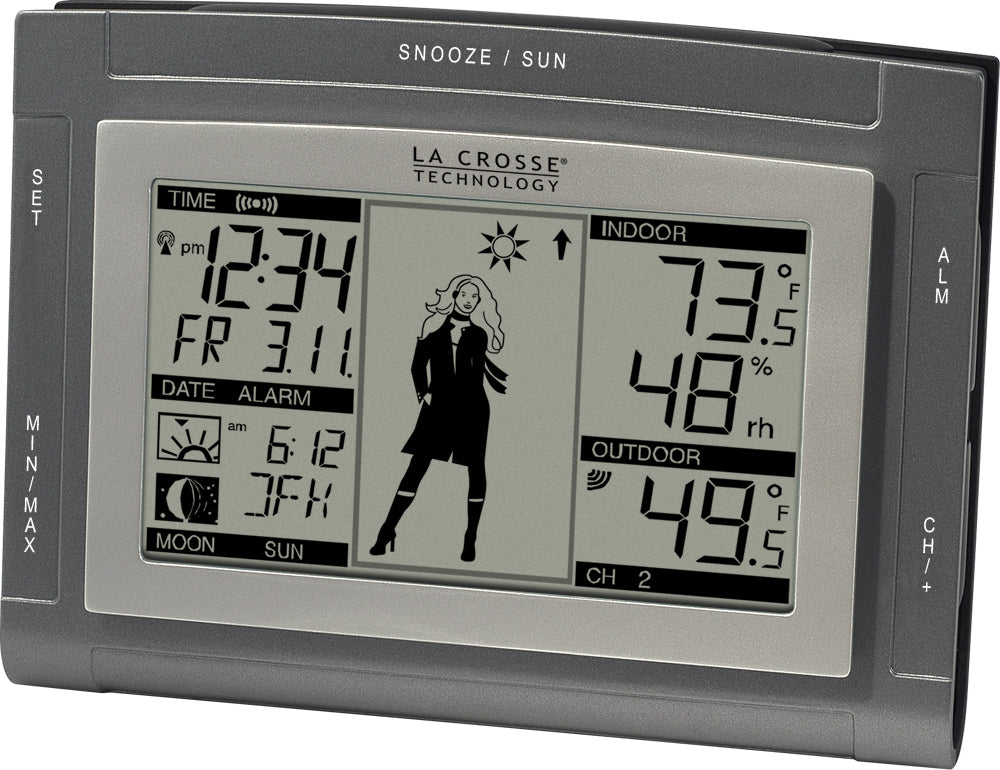 La Crosse Technology WS-9760U-IT Wireless Temperature Station with Weather  Girl