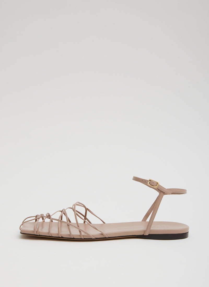 티비 Tibi Berneice Kidskin Sandal,Nude