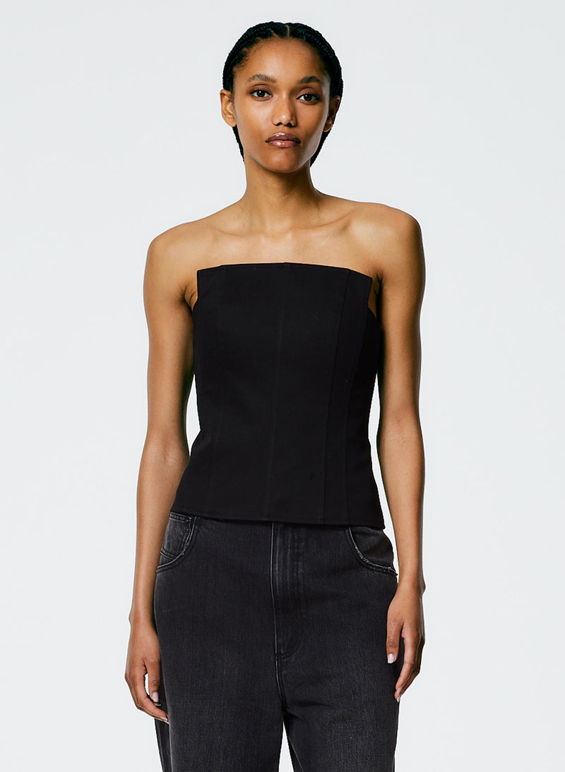 티비 Tibi Chino Square Corset,Black