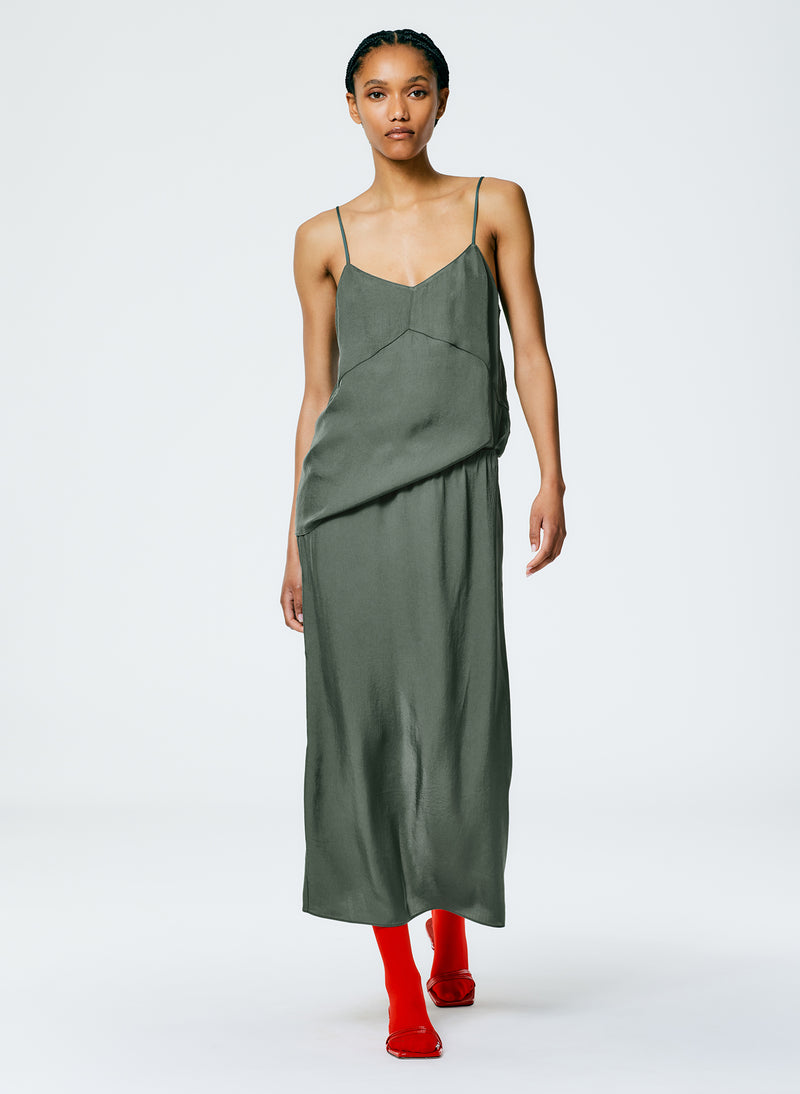 티비 Tibi The Slip Skirt,Grey Pine