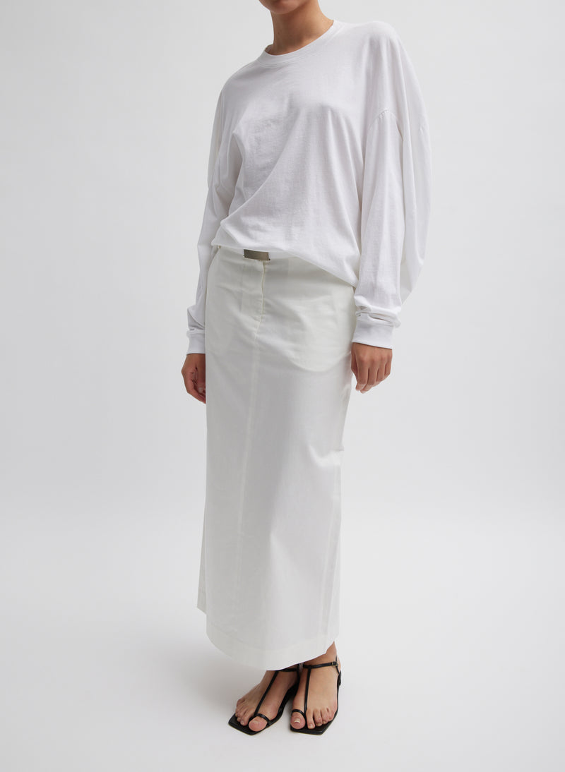 티비 Tibi Chino Maxi Skirt,White