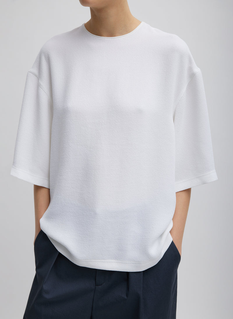 티비 Tibi Pebble Sable Easy T-Shirt,White