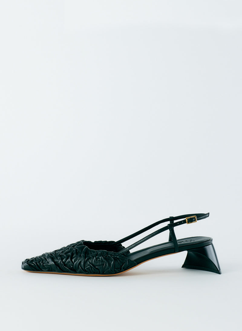 티비 Tibi Textured Victor Slingback,Black