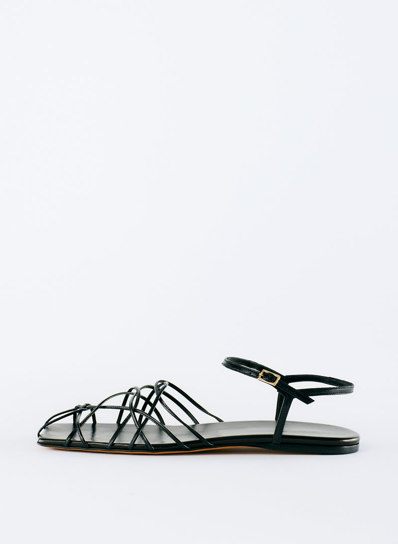 티비 Tibi Berneice Kidskin Sandal,Black