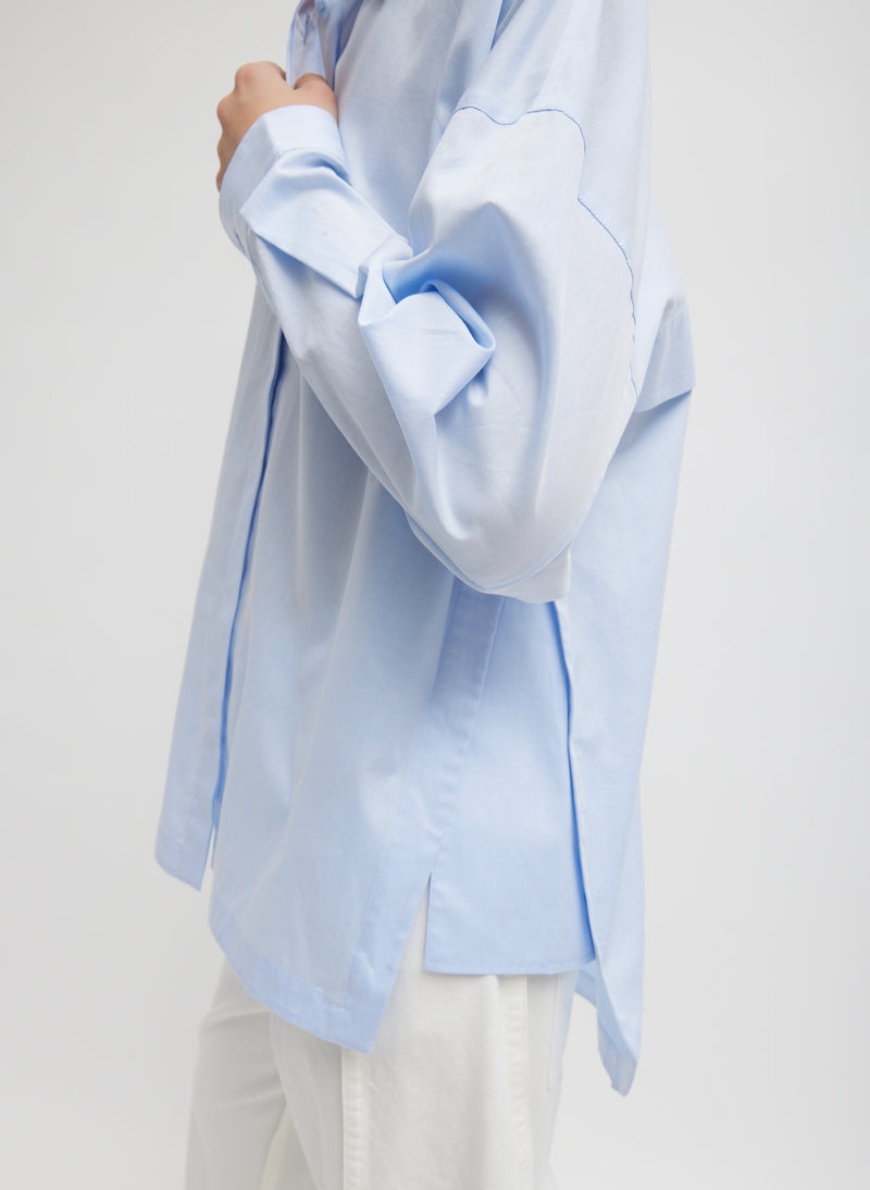 티비 Tibi Gabe Oversized Shirt,Blue