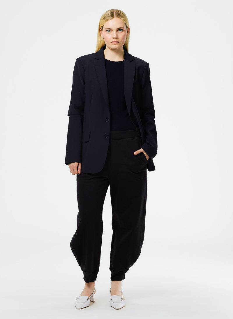 티비 Tibi Tropical Wool Cutout Sleeve Marlon Blazer,Navy