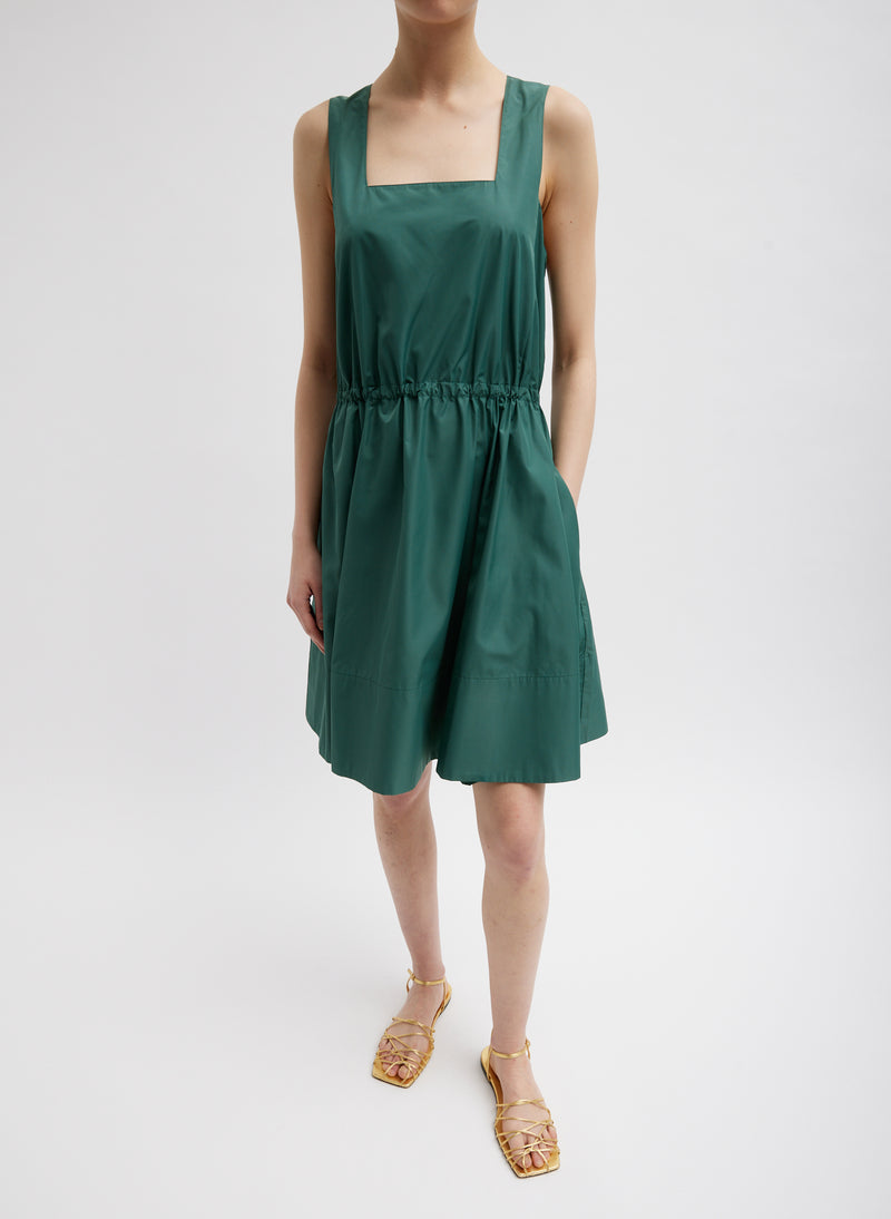 티비 Tibi Italian Sporty Nylon Short Tank Dress,Dark 헌터 Hunter Green