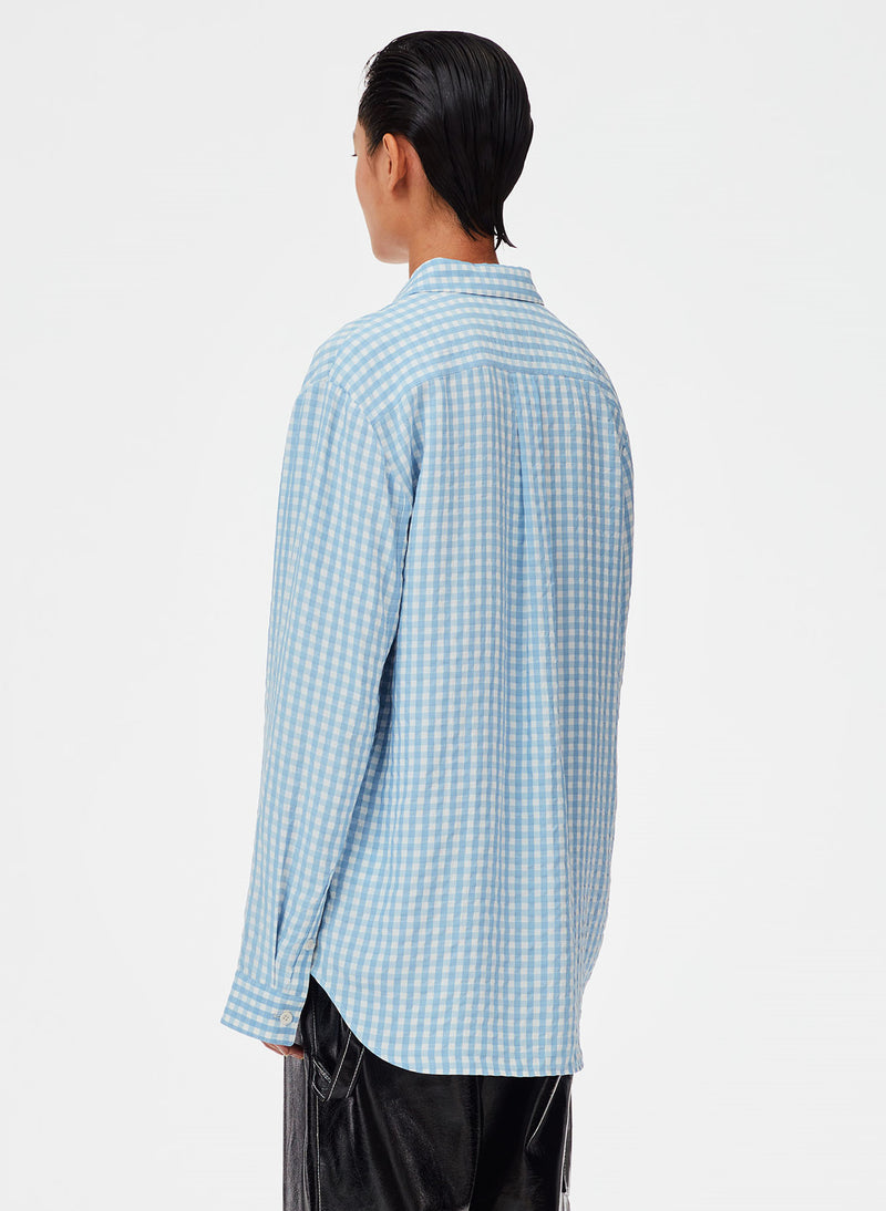 Viscose Gingham Relaxed Blouse – Tibi Official