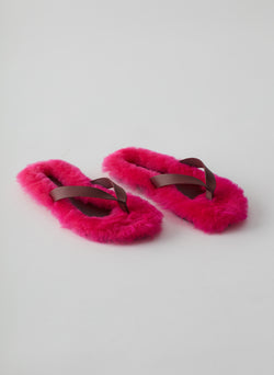 magenta flip flops