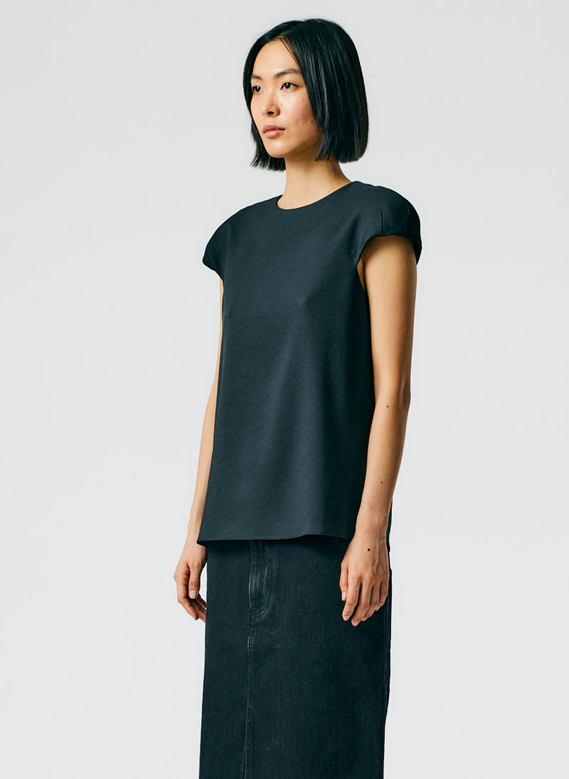 Chalky Drape Rounded Shoulderpad Top – Tibi Official