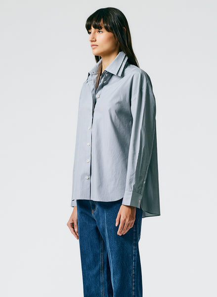 Micro Stripe Double Collar Shirt – Tibi Official