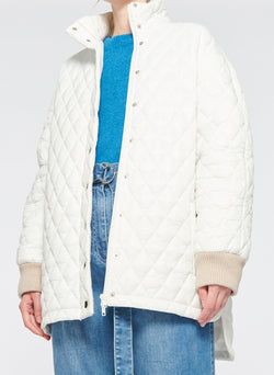 quilted car coat with hood