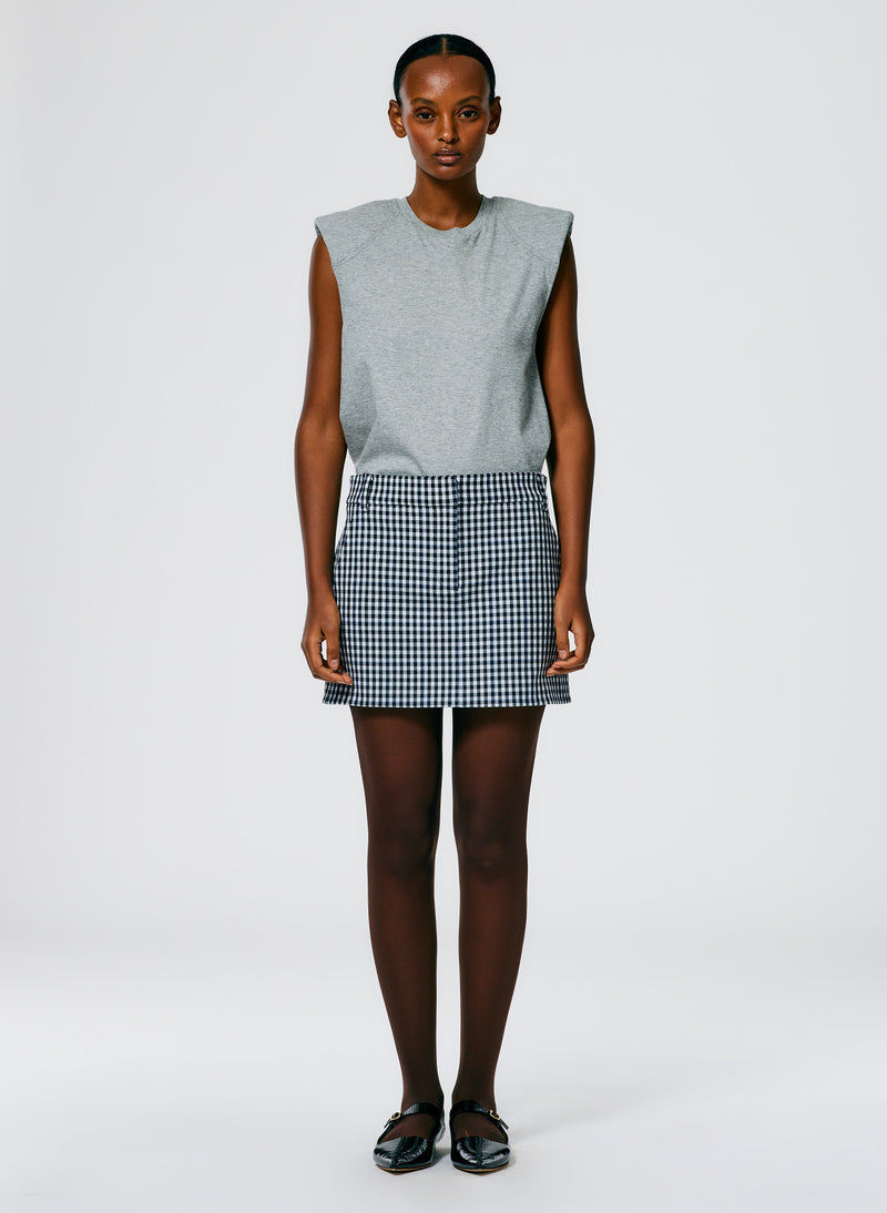티비 스커트 Tibi Gingham Suiting Mini Trouser Skirt,Gingham Multi