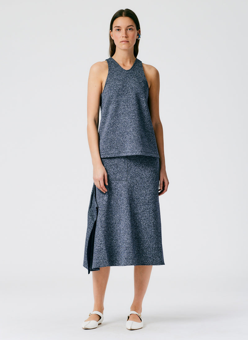 티비 Tibi Speckled Knit Tank,Navy