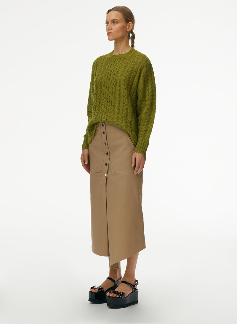 Myriam Twill Patch Pocket Snap Skirt – Tibi Official