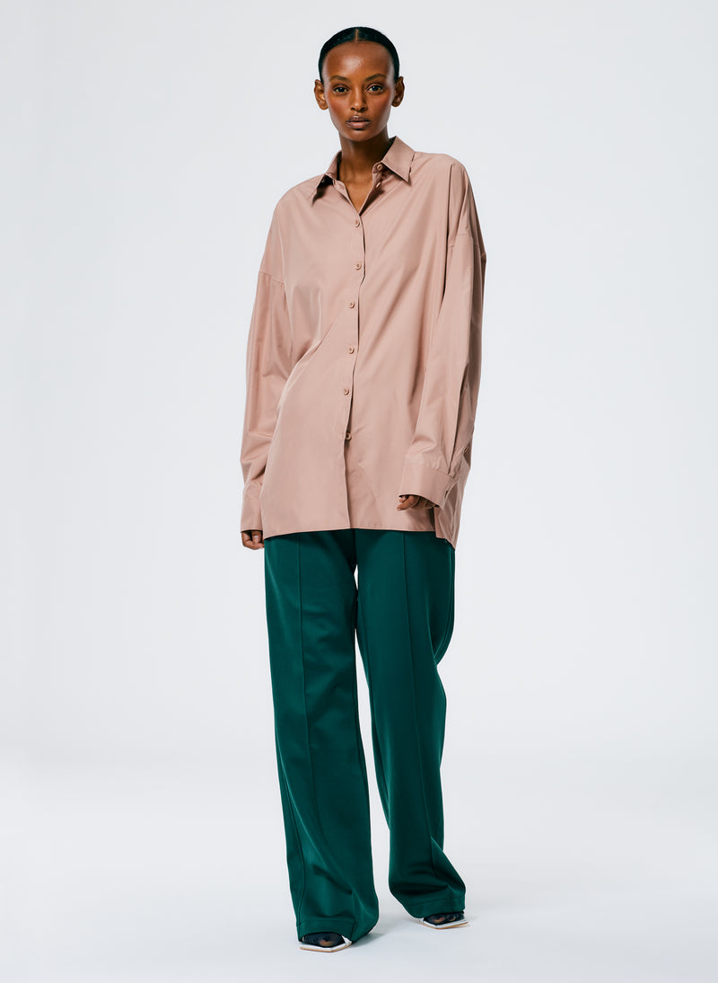 Italian Sporty Nylon Shirt with Cocoon Back – Tibi Official