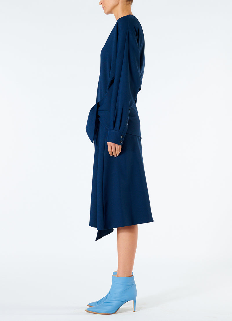 tibi wrap midi dress